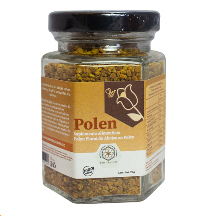 Suplemento Alimenticio Polen Floral de Abejas en Polvo - BEE TIERRA - 70g