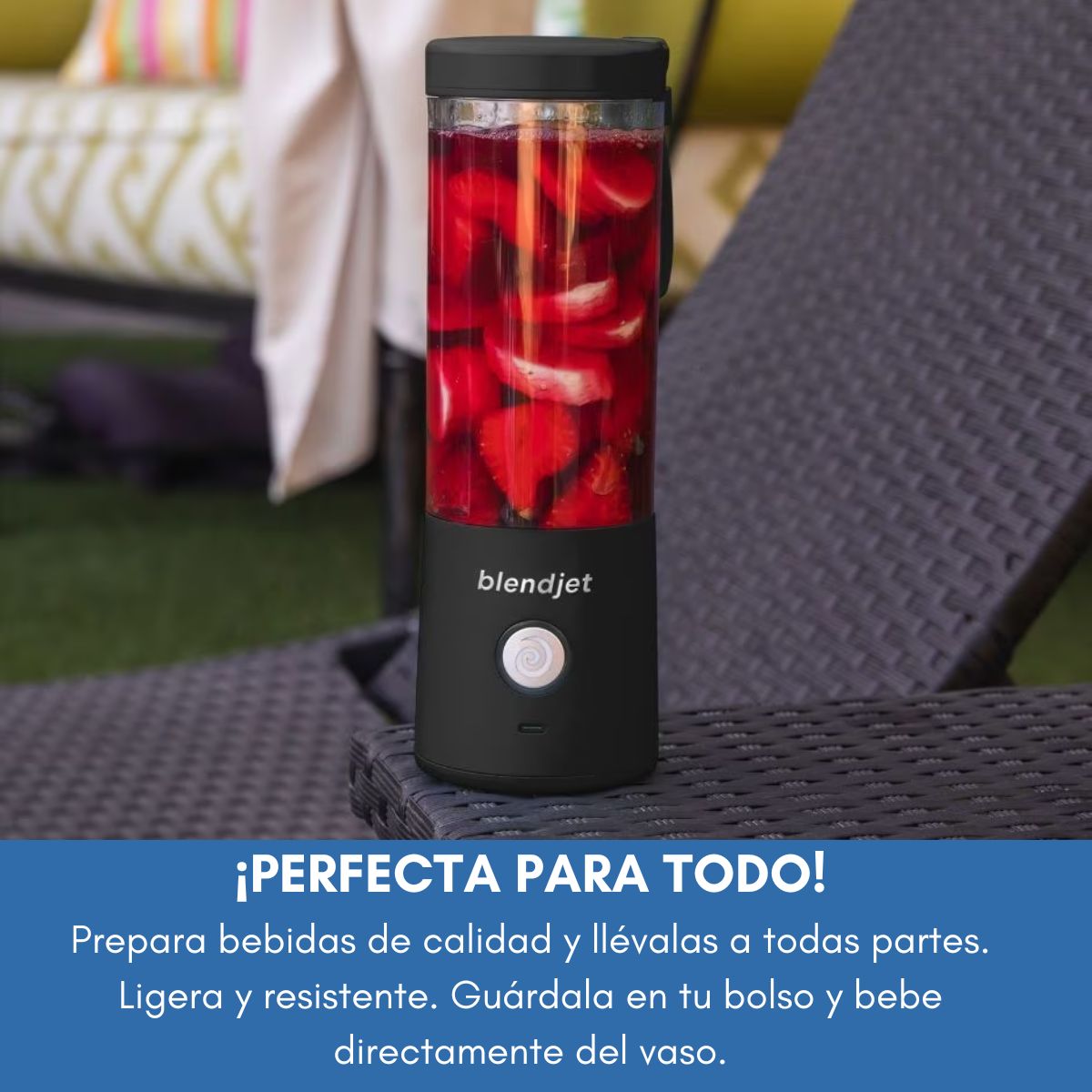 Licuadora Portátil 2 de 16 Oz con correa recargable USB BLENDJET2BLK