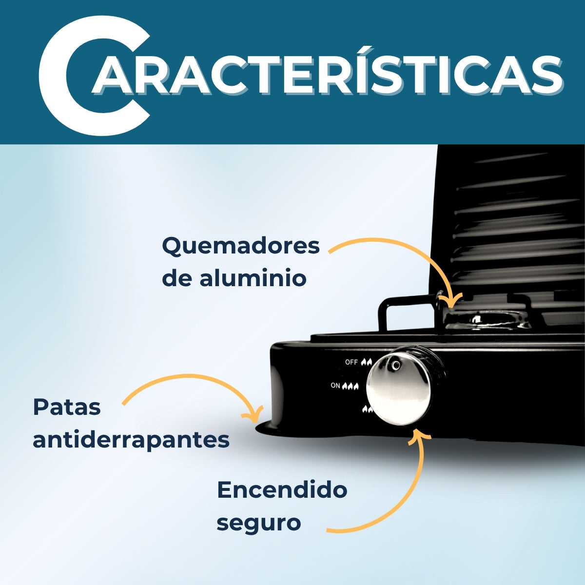 Parrilla/estufa De 2 Quemadores De Gas Con Tapa Color Negro Negro SGS-6002B