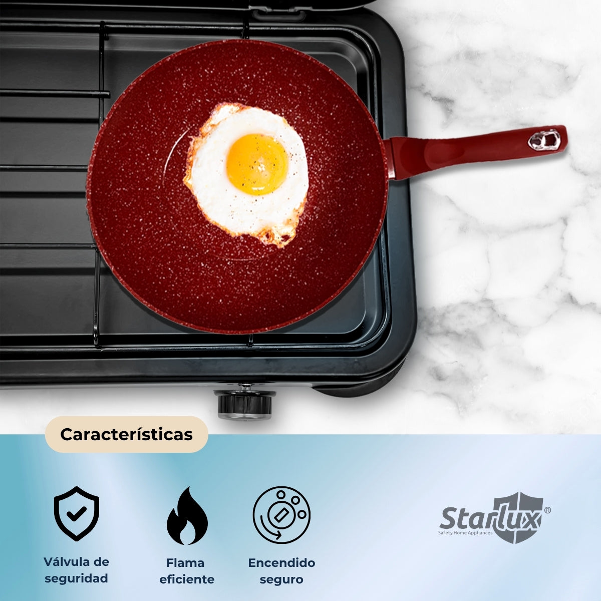 Parrilla/estufa De 2 Quemadores De Gas Con Tapa Color Negro Negro SGS-6002B
