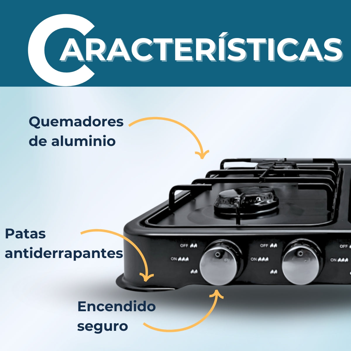 Parrilla/estufa De 4 Quemadores De Gas Con Tapa Color Negro Negro SGS-6004B