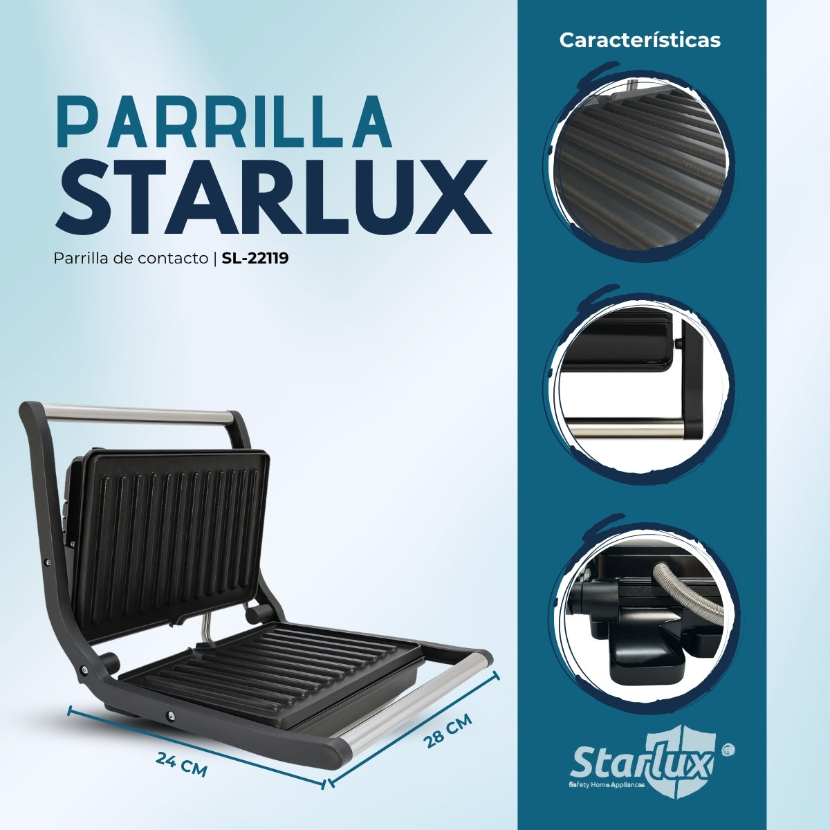 Parrilla STARLUX SL‑22119 110-127V 1000W.