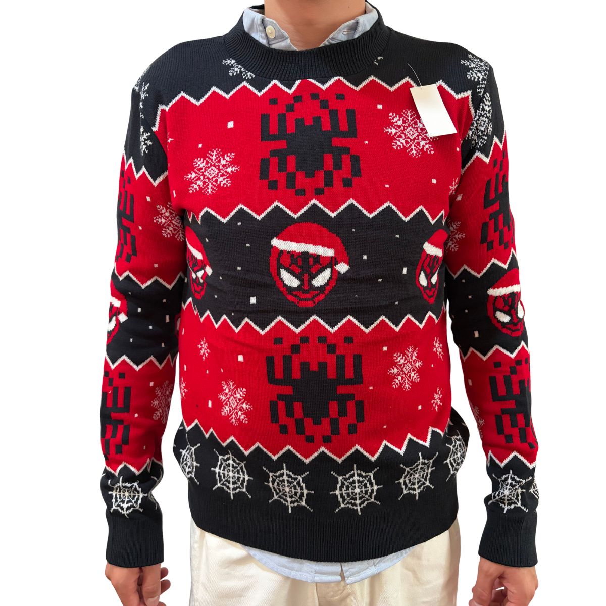 Suéter navideño Ugly Sweater Spider Man con gorro Unitalla Unisex