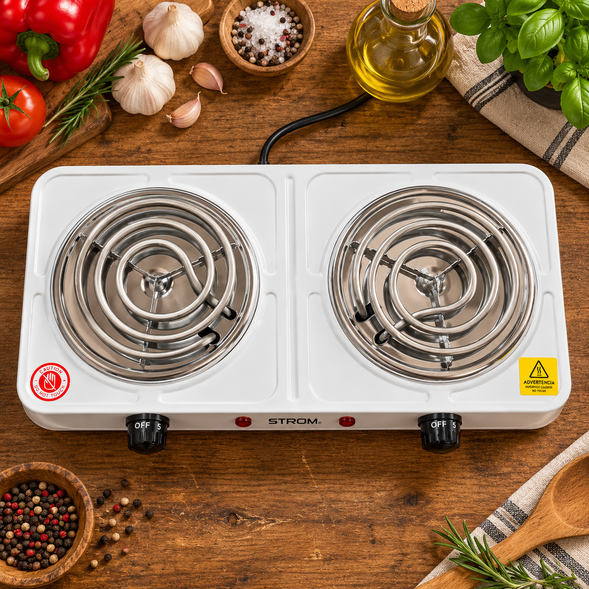 Parrilla Eléctrica con 2 quemadores 1900W 127V ST2671