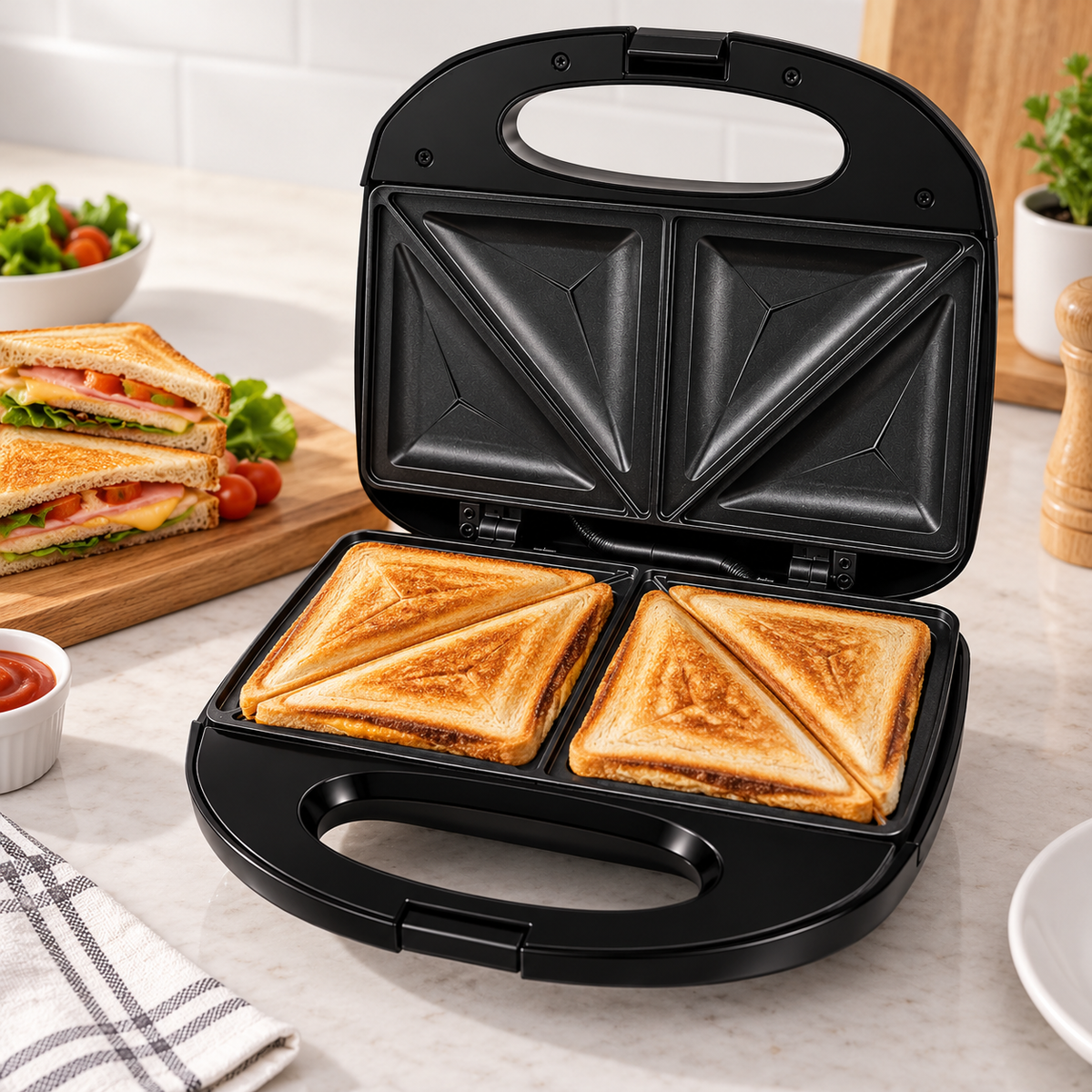 Sandwichera Sonifer 750W superficie antiadherente USF-86187