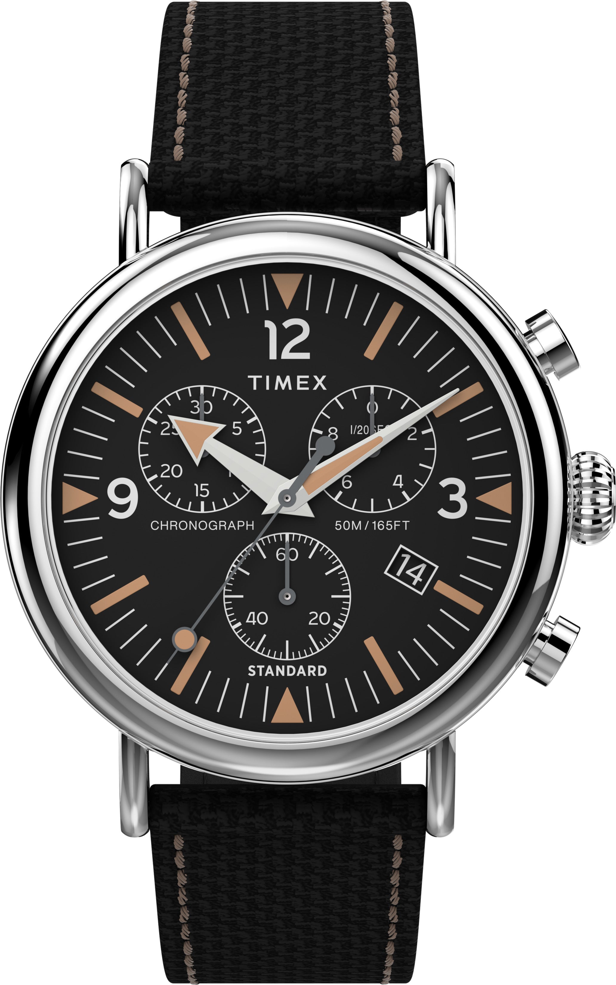 Timex Standard Chrono Carat Negro Caballero 41 mm Correa Piel Negra TW2V43700