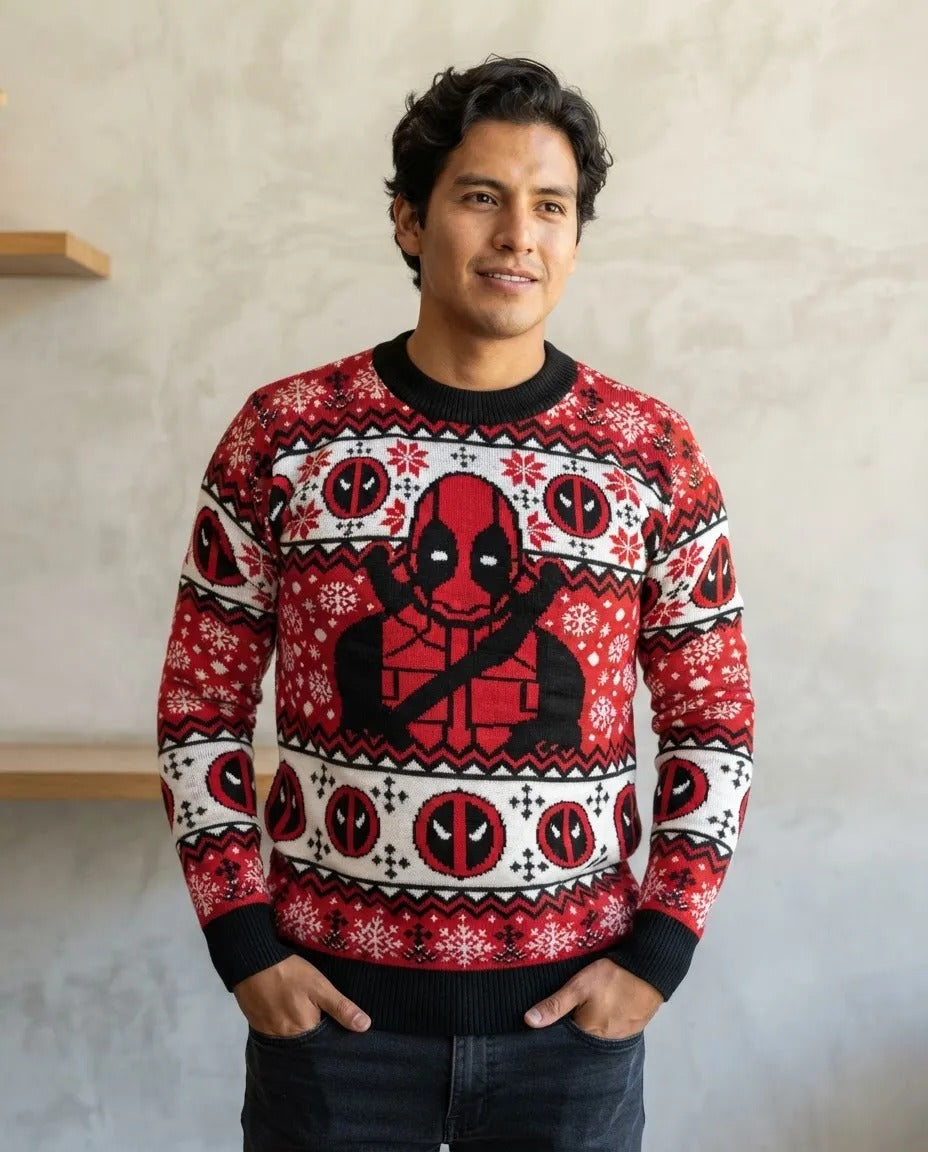 Suéter navideño Ugly Sweater Deadpool Unitalla Unisex