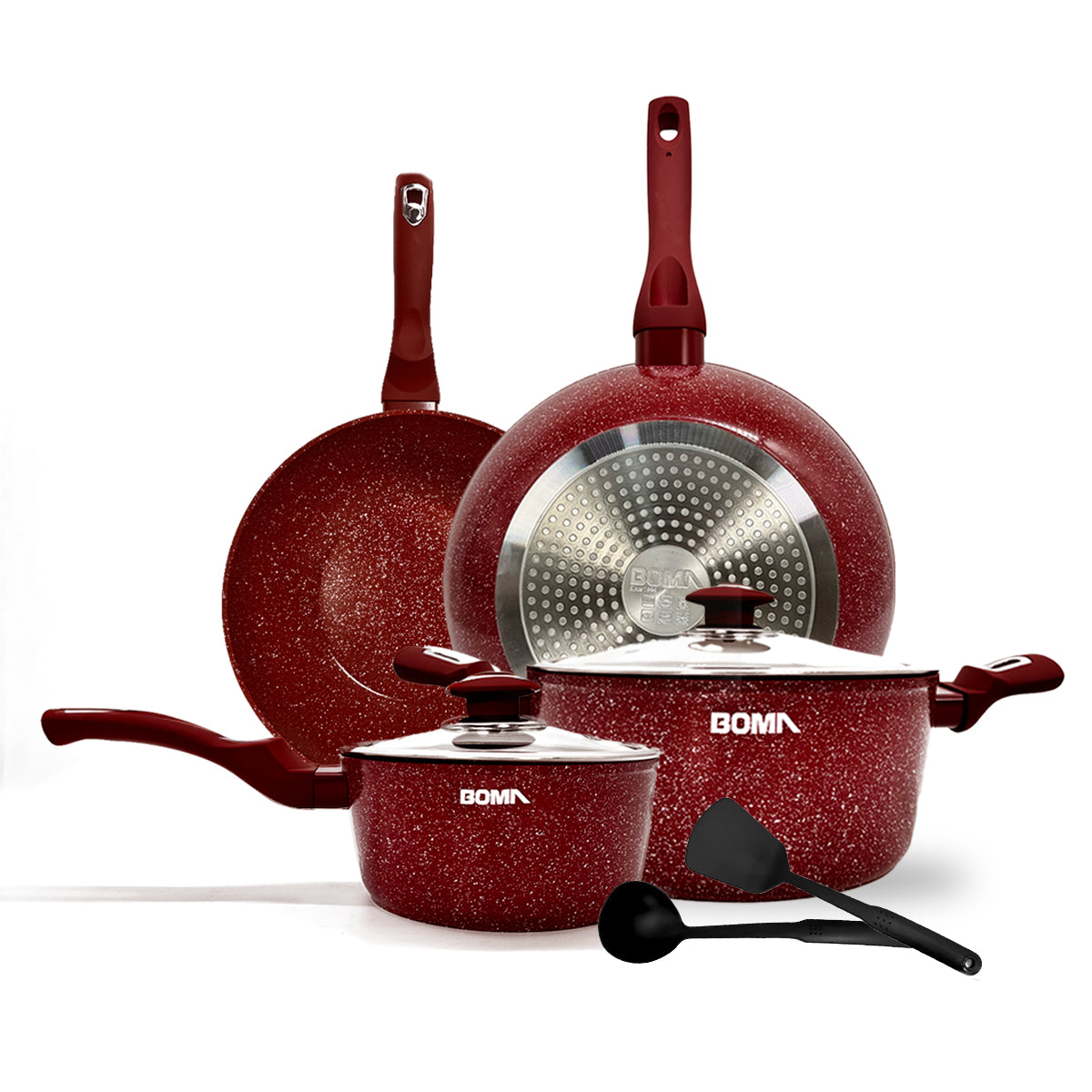 Batería de cocina Boma | 8 piezas ergonómico antiadherente de alta calidad BM-K8R