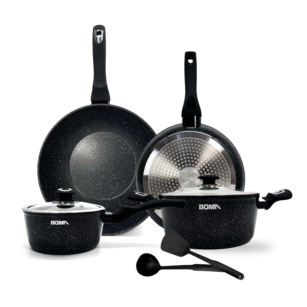 Batería de cocina Boma | 8 piezas ergonómico antiadherente de alta calidad BM-K8N