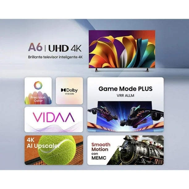 Pantalla 58 Pulgadas Hisense 58A6GR Roku SeriesLED 4K