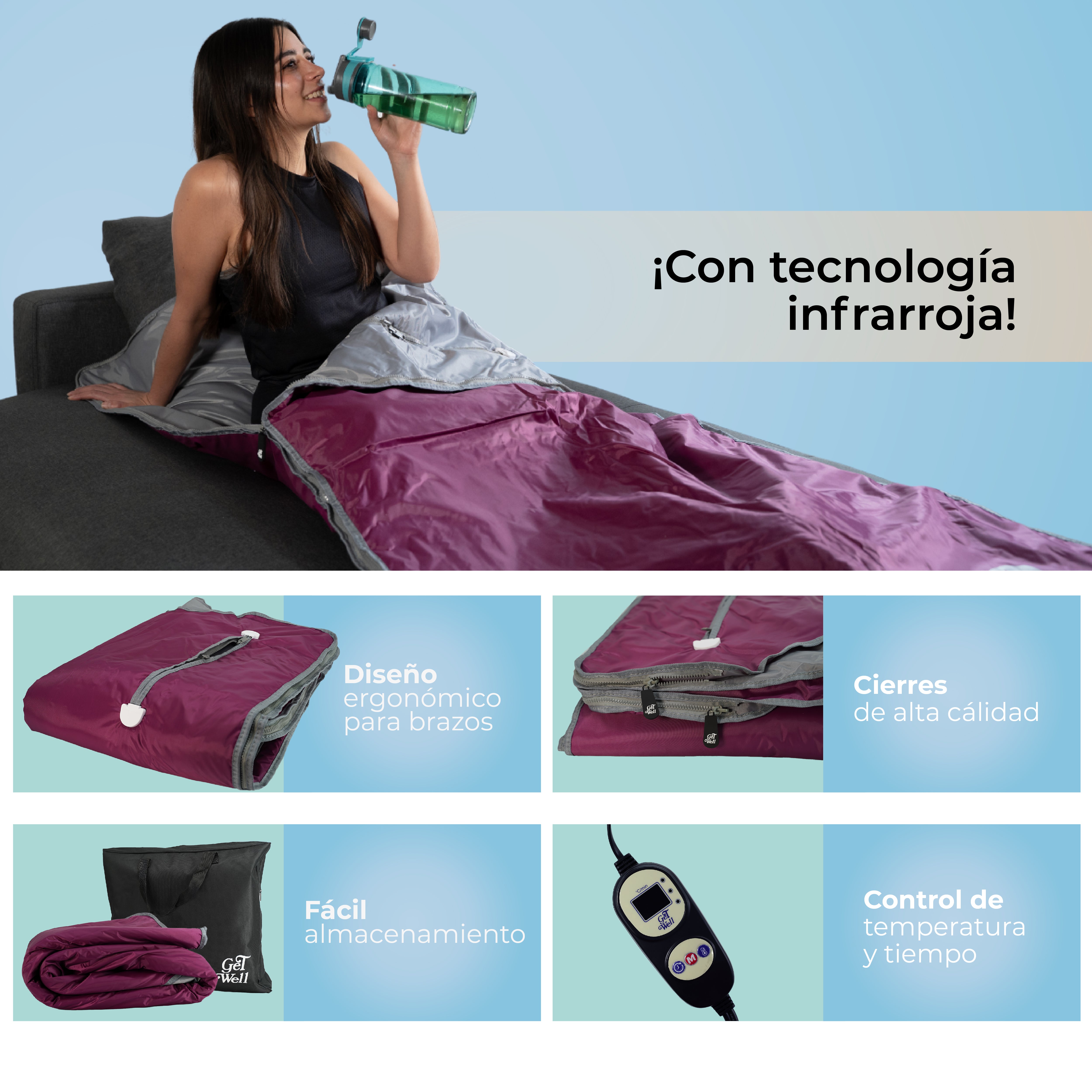 Manta Sauna De Infrarrojos Lejanos Get Well Vino