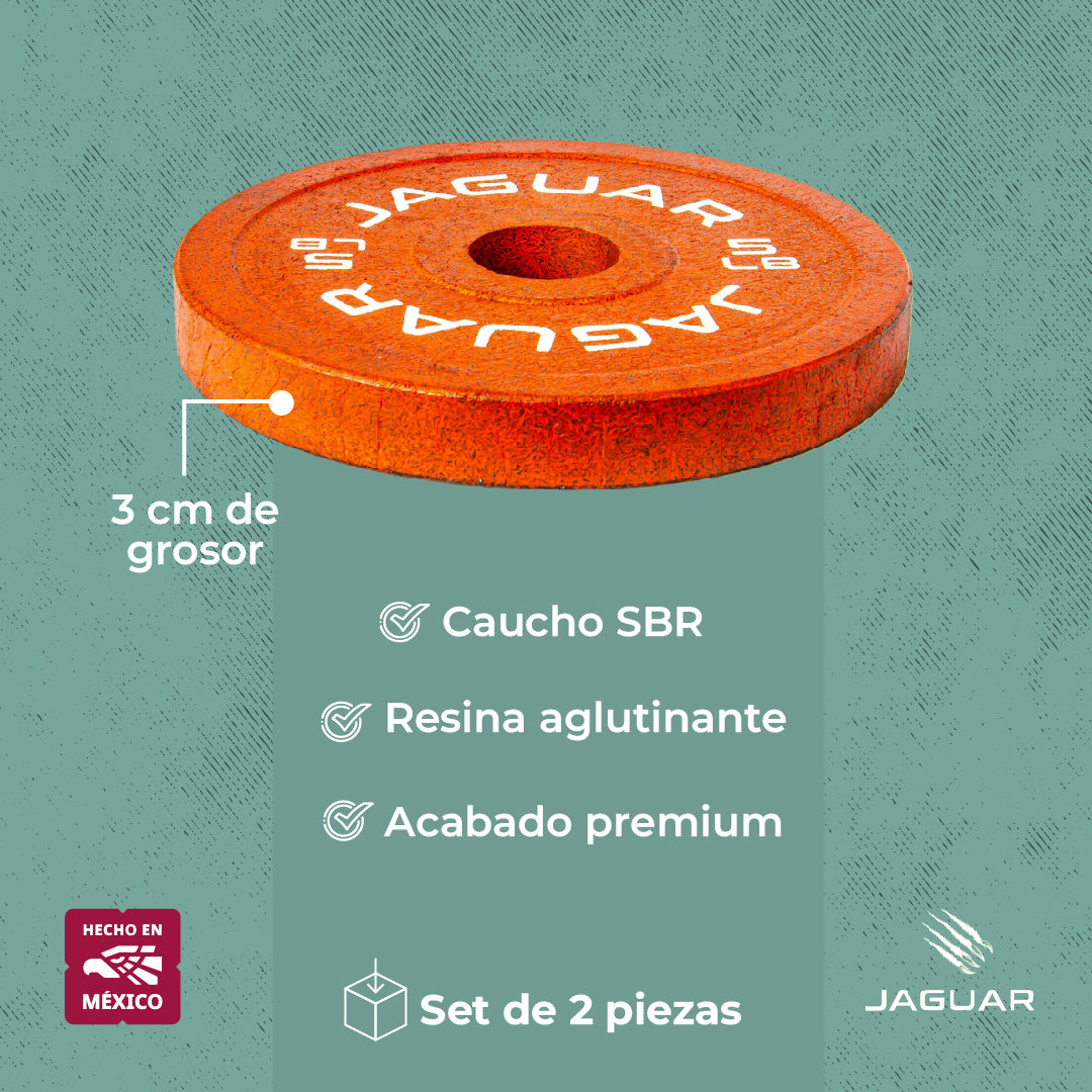 Jaguar Par De Discos Caucho Crossfit Gym 5 Lbs