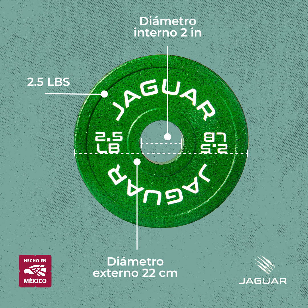 Jaguar Par De Discos Caucho Crossfit Gym 2.5 Lbs