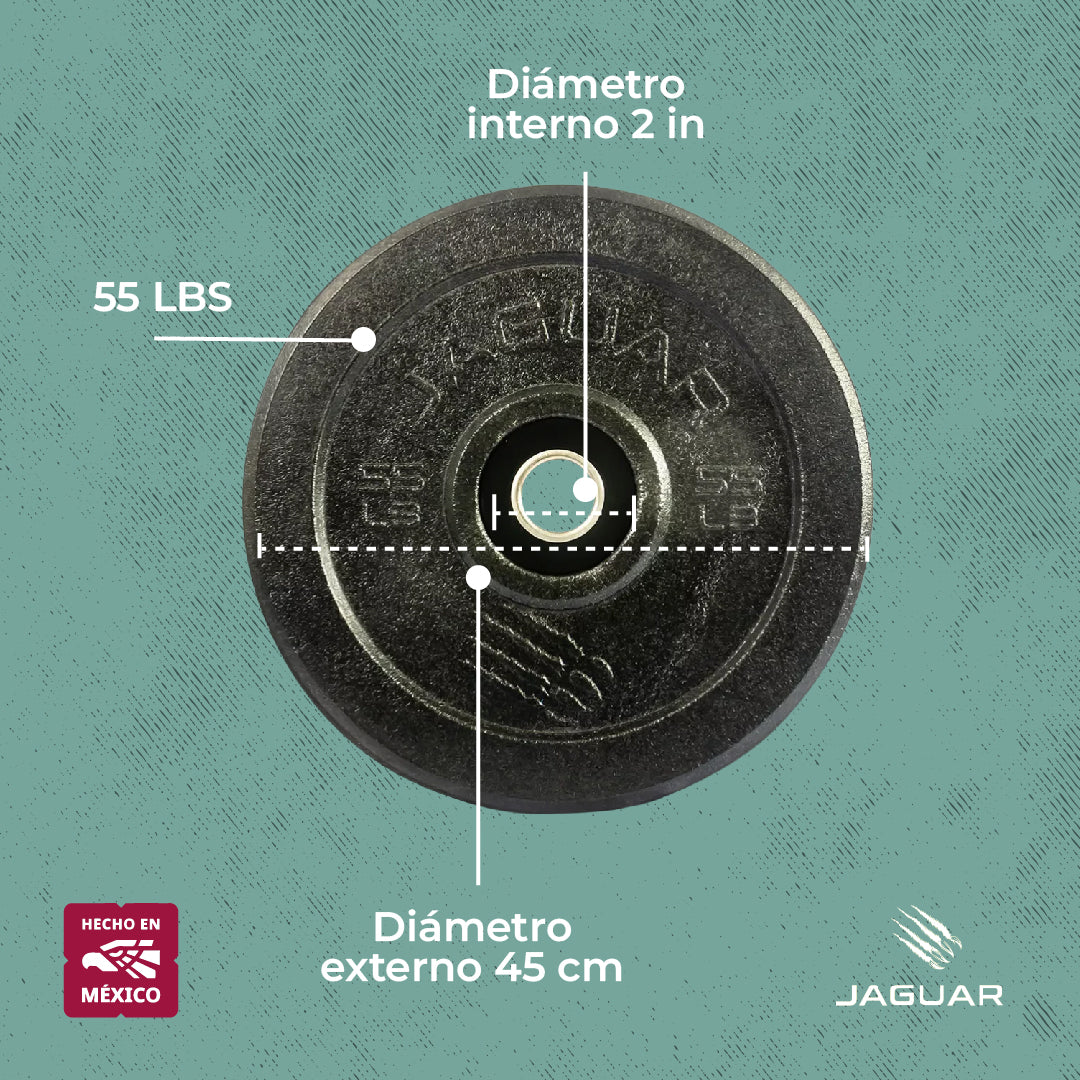 Jaguar Par de Discos Caucho Crossfit Gym 55 Lbs