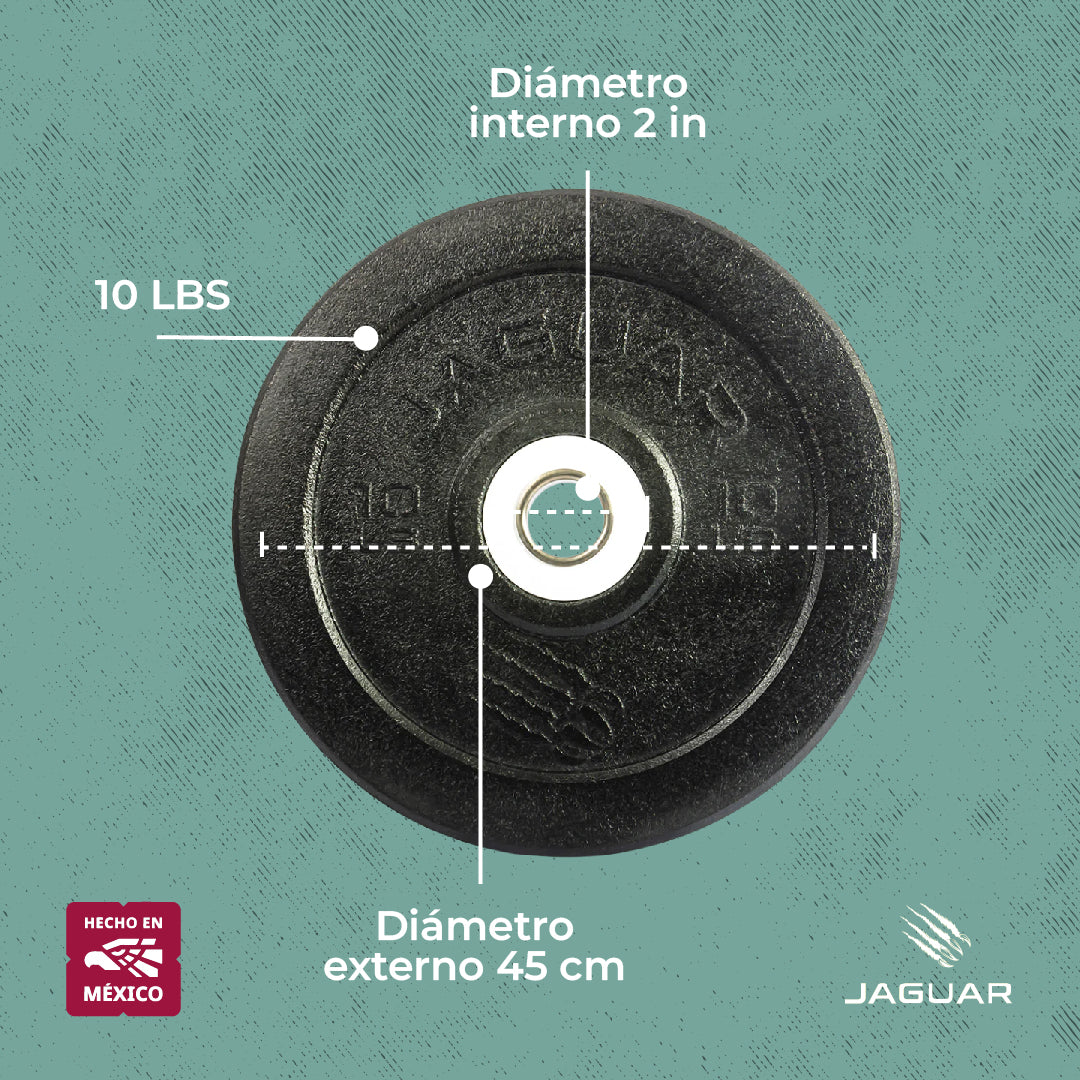 Jaguar Par De Discos Caucho Crossfit Gym 10 Lbs