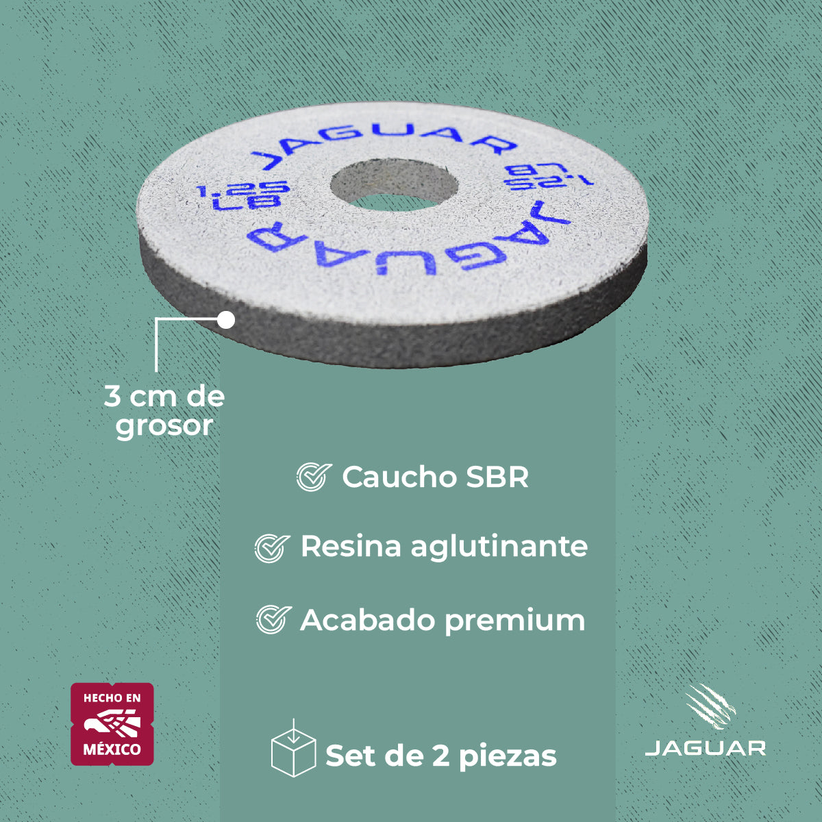 Jaguar Par De Discos Caucho Crossfit Gym 1.25 Lbs