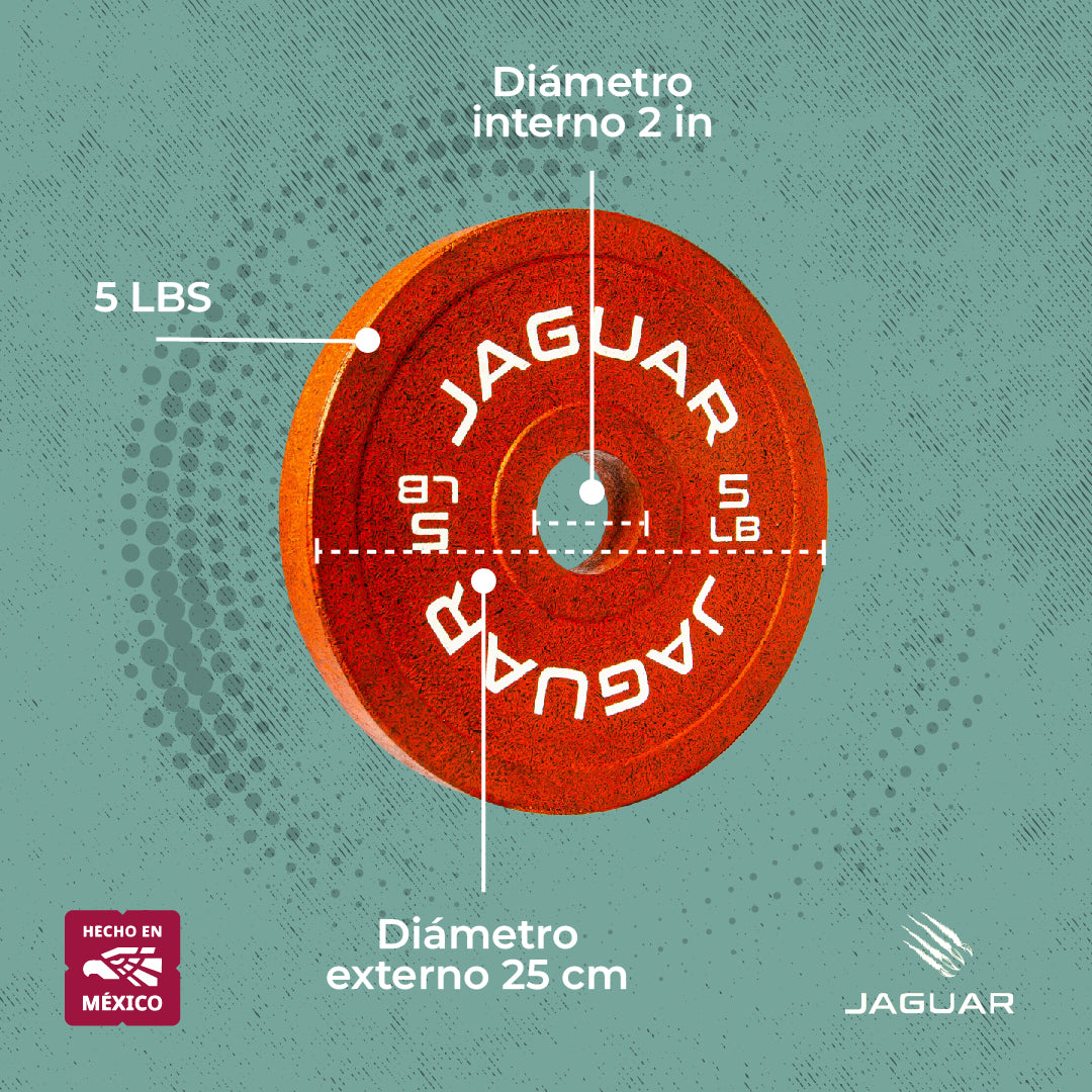 Jaguar Par De Discos Caucho Crossfit Gym 5 Lbs