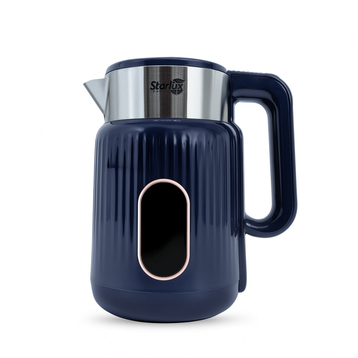 Jarra eléctrica Starlux 2L, doble capa envejecida, apagado automático, fácil de limpiar, bajo ruido de agua hirviendo color azul SL-24177.