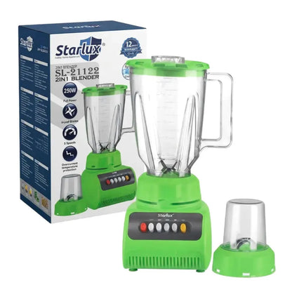 Licuadora Starlux 2 en 1 SL-21122 de 5 velocidades verde, 250W