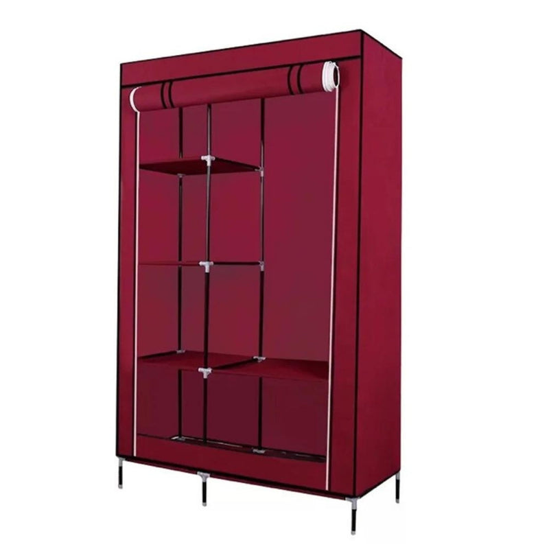 Closet Armario Plegable Tela 2 Puertas Portátil Vino 1.75 M