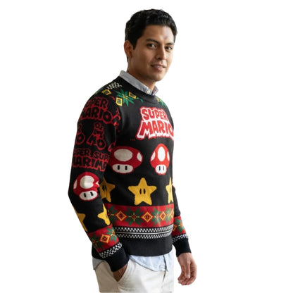 Suéter navideño Ugly Sweater Hongo Súper Mario Unisex