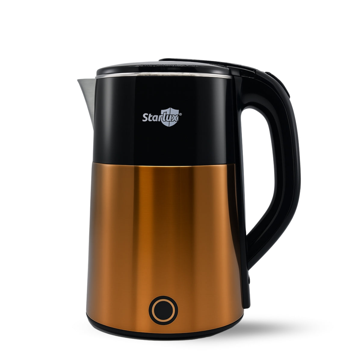 Jarra eléctrica dorada Starlux de 2.3 L, de acero inoxidable y protector contra quemaduras SL-24155