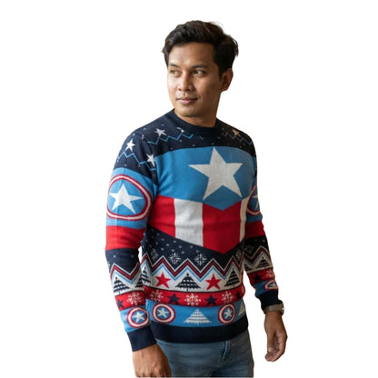 Suéter navideño Ugly Sweatter Capitán América Avengers Unitalla Unisex