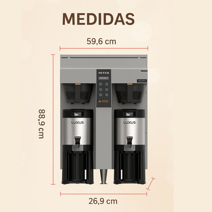 Cafetera Twin 2 E Plus 39 litros plateada Fetco CBS-1252