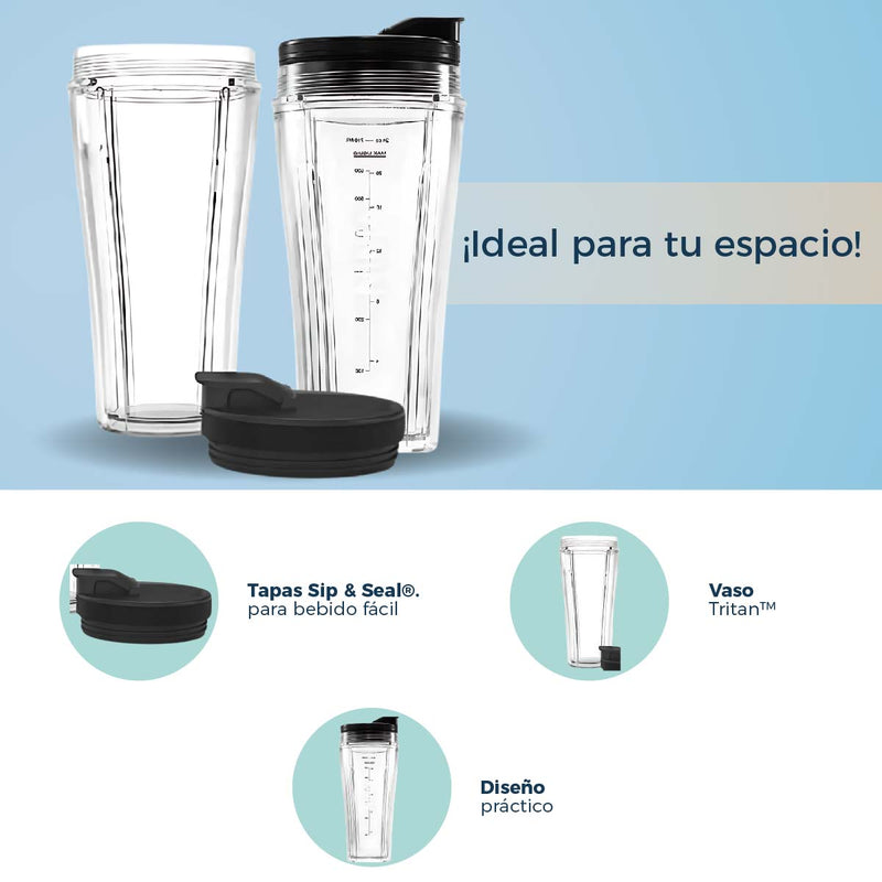 2 pack Vasos Ninja Nutri De 24 Oz Bl480, Bl640, Bl2000, Bn750