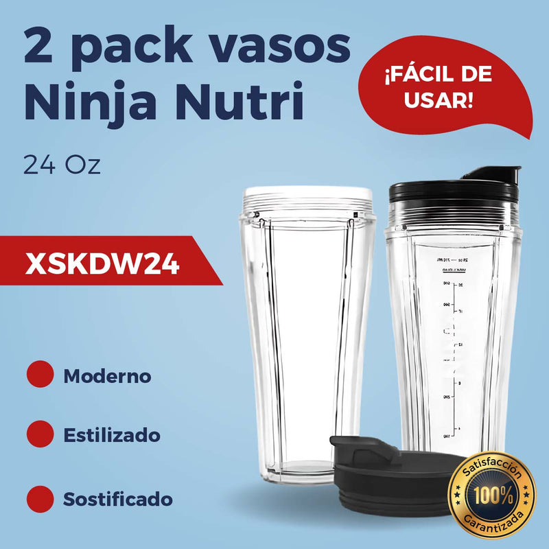 2 pack Vasos Ninja Nutri De 24 Oz Bl480, Bl640, Bl2000, Bn750