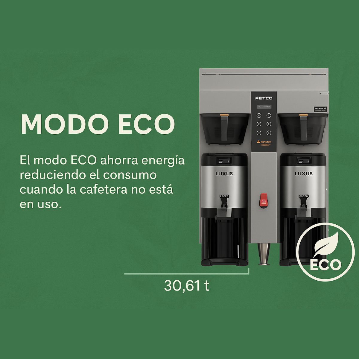 Cafetera Twin 2 E Plus 39 litros plateada Fetco CBS-1252
