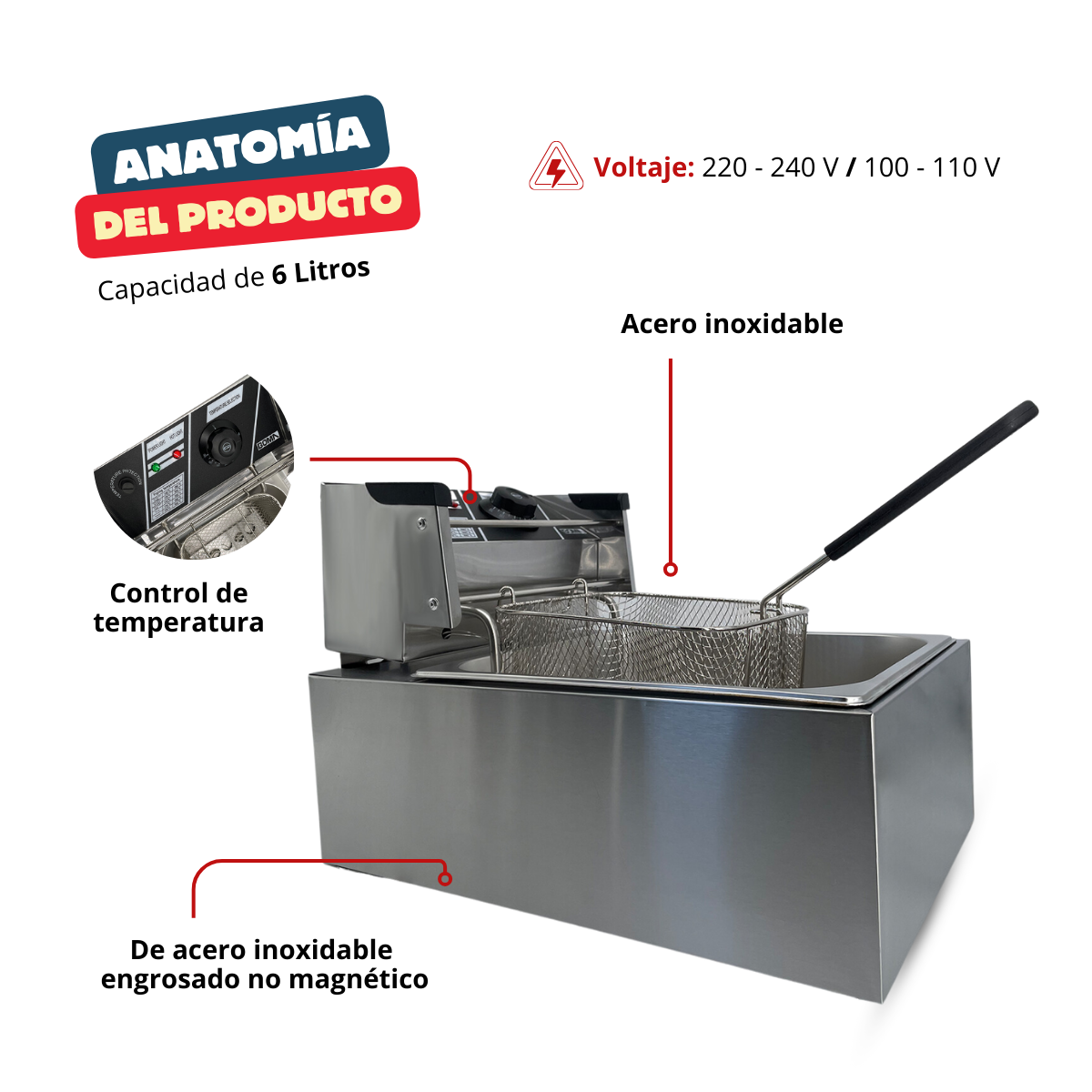 Freidora de aceite BOMA 6 litros  BM-81 2500W