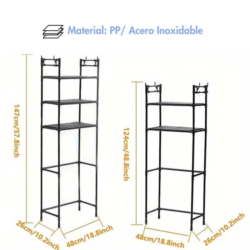 Estante de baño con 3 repisas de acero inoxidable