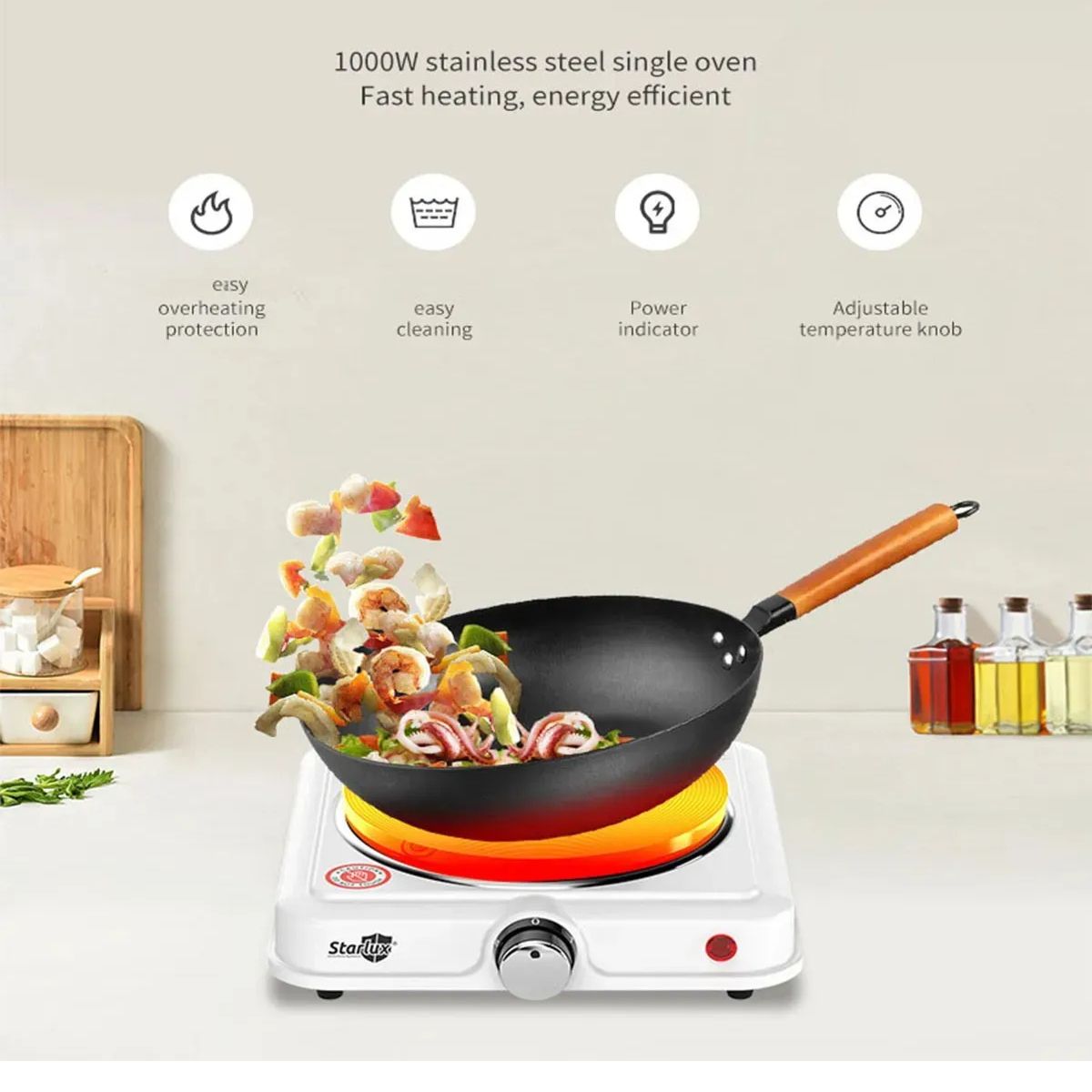 Parrilla Eléctrica Starlux SHP-5702 1000W 110V Portátil