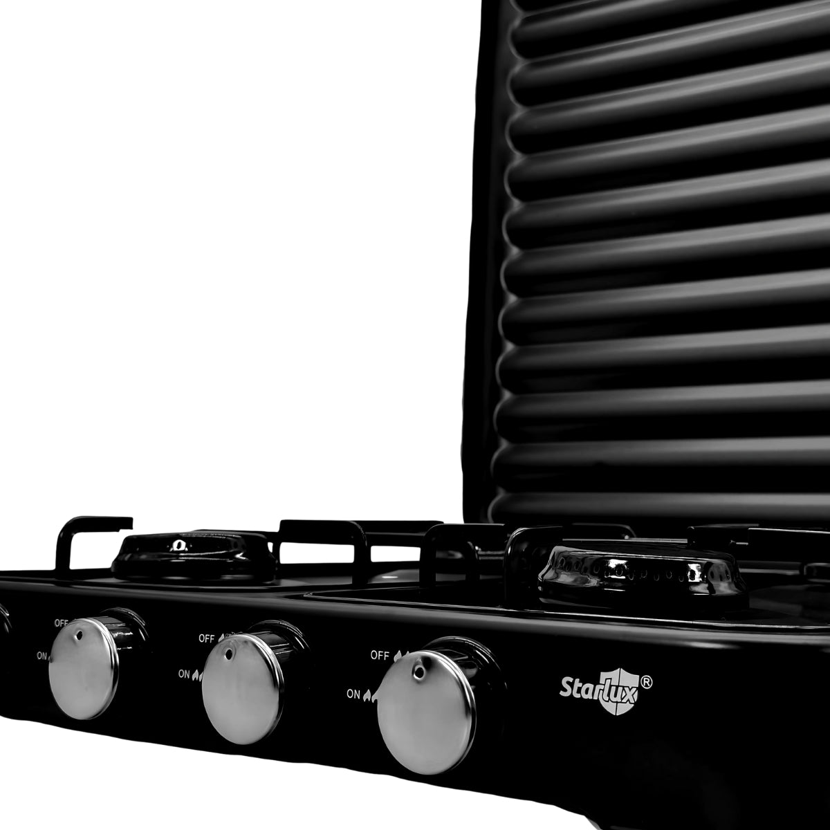 Parrilla/estufa De 4 Quemadores De Gas Con Tapa Color Negro Negro SGS-6004B