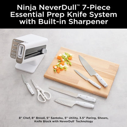Cuchillos Ninja Foodi Neverdull Con Base Afiladora 12 piezas K12010 Color Blanco