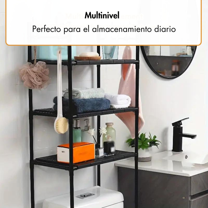 Estante de baño con 3 repisas de acero inoxidable