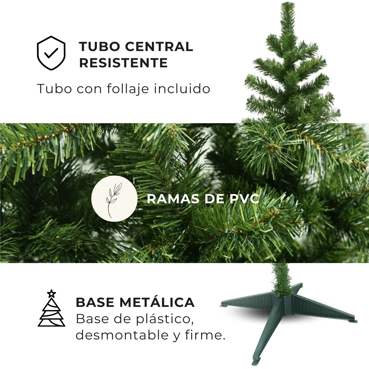 Árbol De Navidad Frondoso Artificial 2.10m  | Verde | EsoQuiero