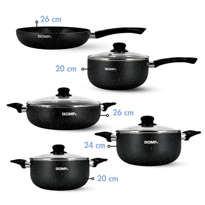 Batería de cocina Boma 12 piezas ergonómico antiadherente de alta calidad BM-K12N