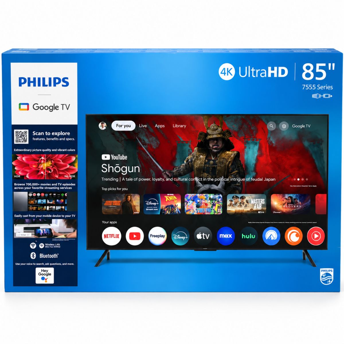 Pantalla Philips 85" Google TV 4K UHD HDR DOLBY AUDIO 85PUL7555