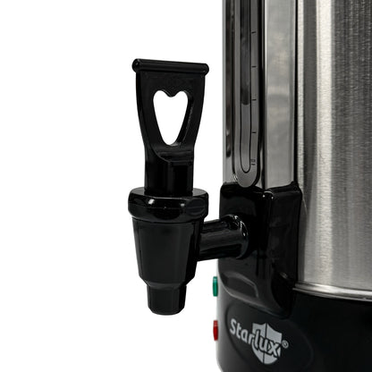 Cafetera percoladora eléctrica Starlux 8L acero inoxidable 1500W control de temperatura, apagado automático, protección de sobre calentamiento SL-24008-B3