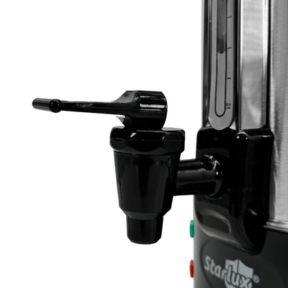 Cafetera percoladora eléctrica Starlux 8L acero inoxidable 1500W control de temperatura, apagado automático, protección de sobre calentamiento SL-24008-B3