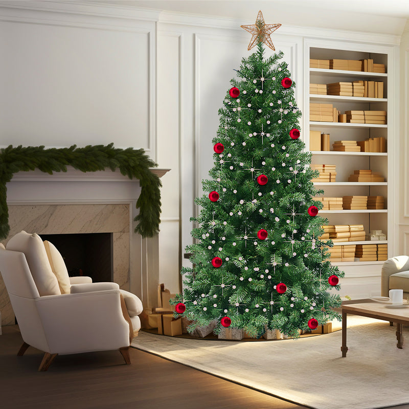 Arbol De Navidad Frondoso Artificial 2.10m con estuche y luces navideñas de regalo | Verde | EsoQuiero