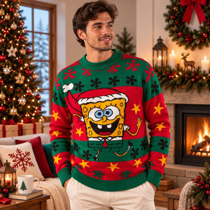 Suéter navideño Ugly Sweater Bob Esponja Unisex