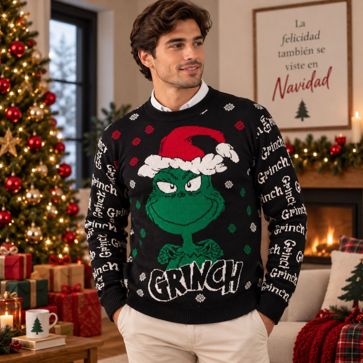 Sueter navideño Ugly Sweater El Grinch Unitalla Unisex