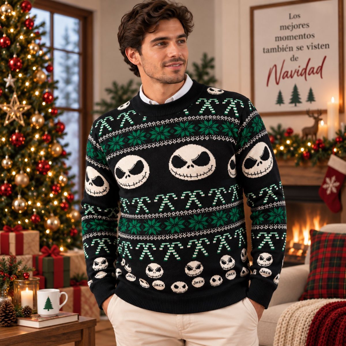 Suéter navideño Ugly Sweater Jack Skellington Unisex