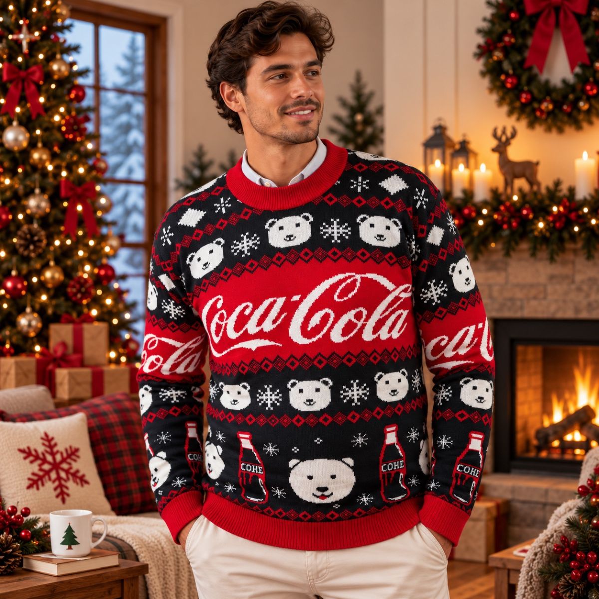 Suéter navideño Ugly Sweater Refresco Coca Cola Unisex