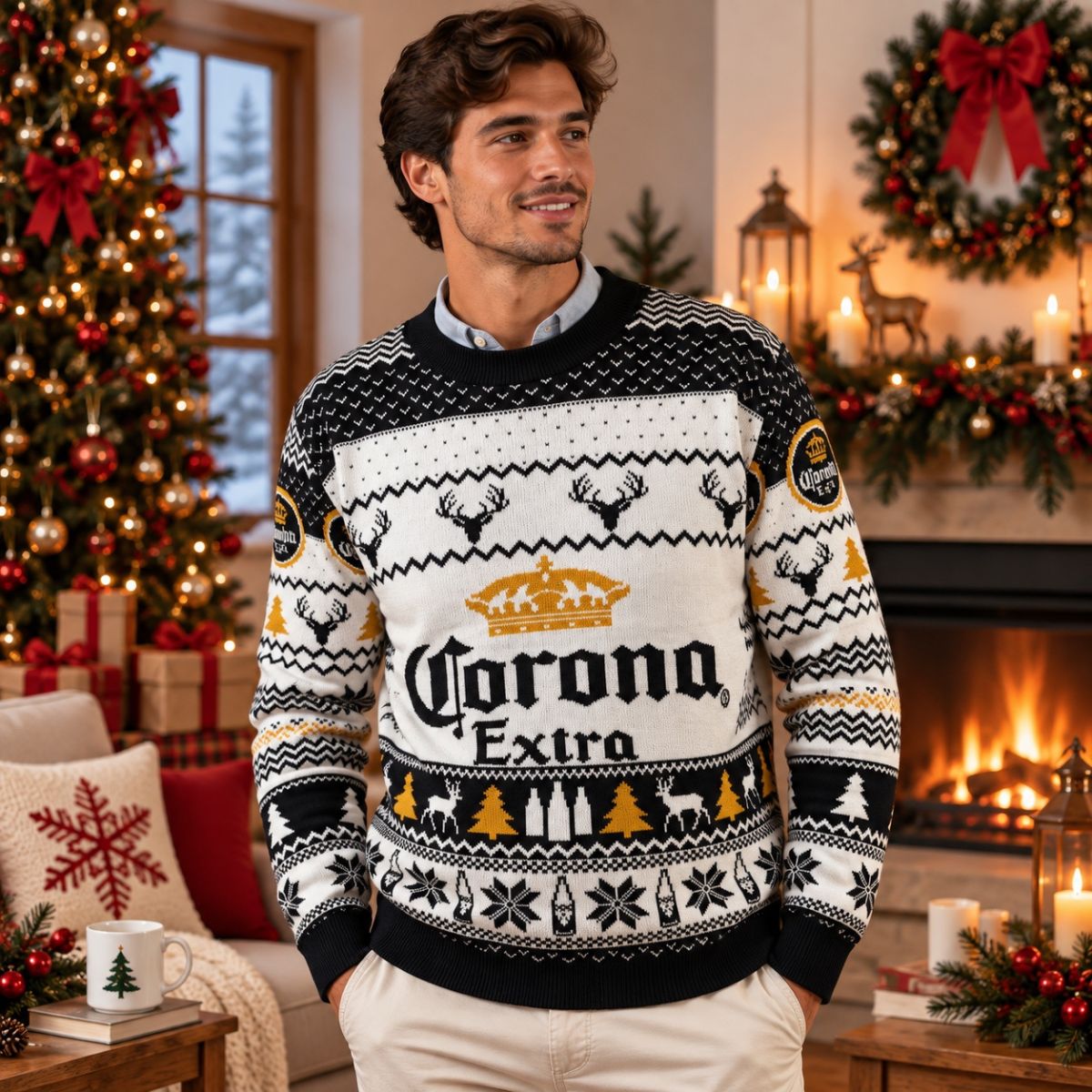Suéter navideño Ugly Sweater Corona Extra Unisex