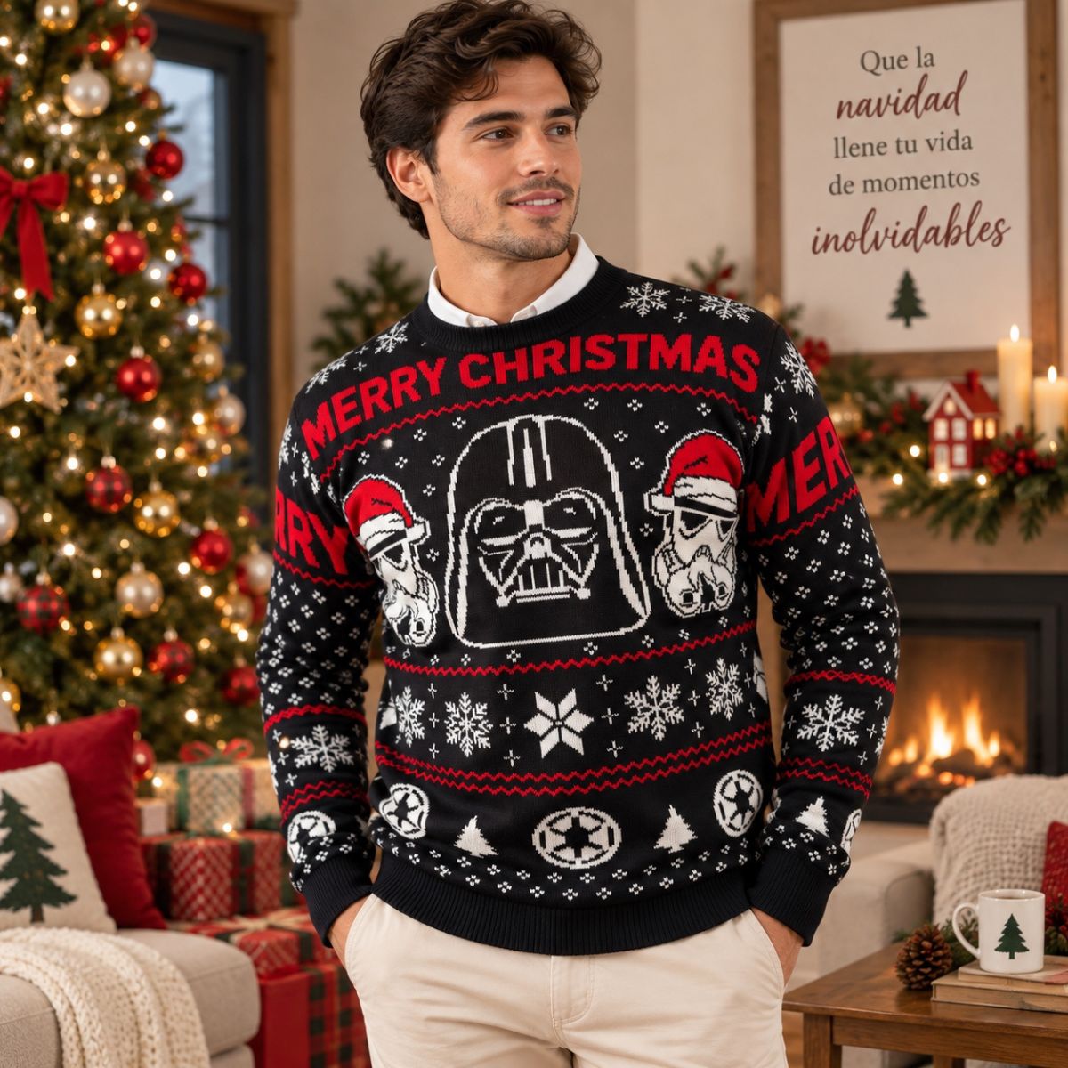 Sueter navideño Ugly Sweater Star Wars Unitalla Unisex