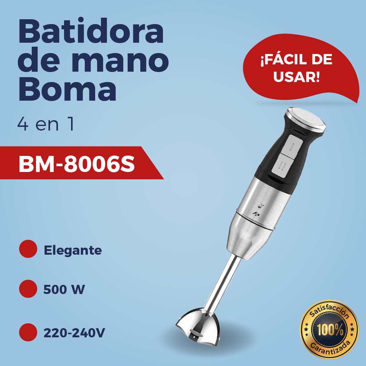 Batidora De Mano 4 En 1 Boma Bm-8006S